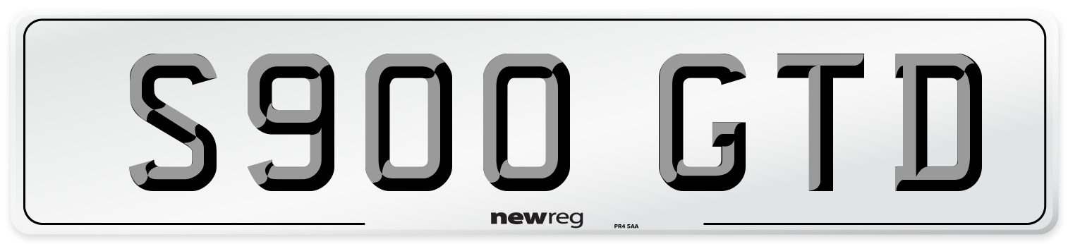 S900 GTD Number Plate from New Reg